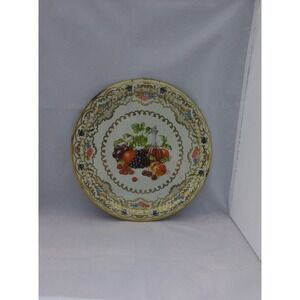 Daher style‎ vintage tray, toleware round metal fruit tray